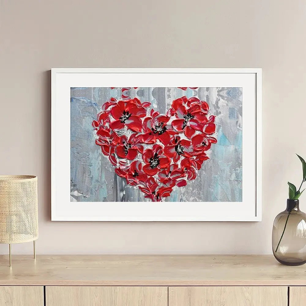Poppy Heart Framed Art Print Poppy Heart Framed Art Print wall art product Olga Tkachyk