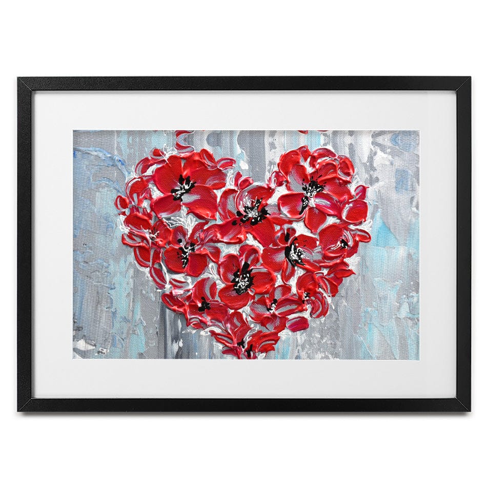 Poppy Heart Framed Art Print wall art product Olga Tkachyk