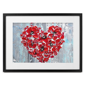 Poppy Heart Framed Art Print wall art product Olga Tkachyk