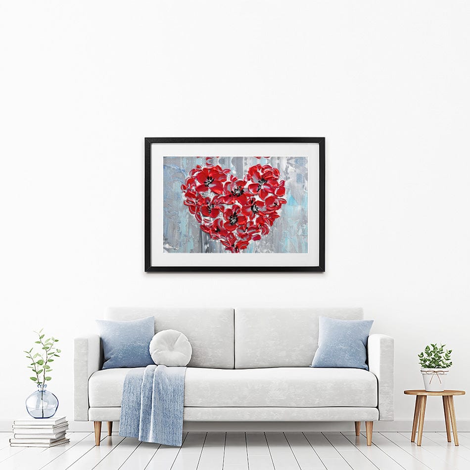 Poppy Heart Framed Art Print wall art product Olga Tkachyk