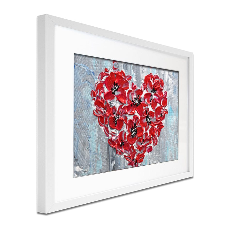 Poppy Heart Framed Art Print wall art product Olga Tkachyk