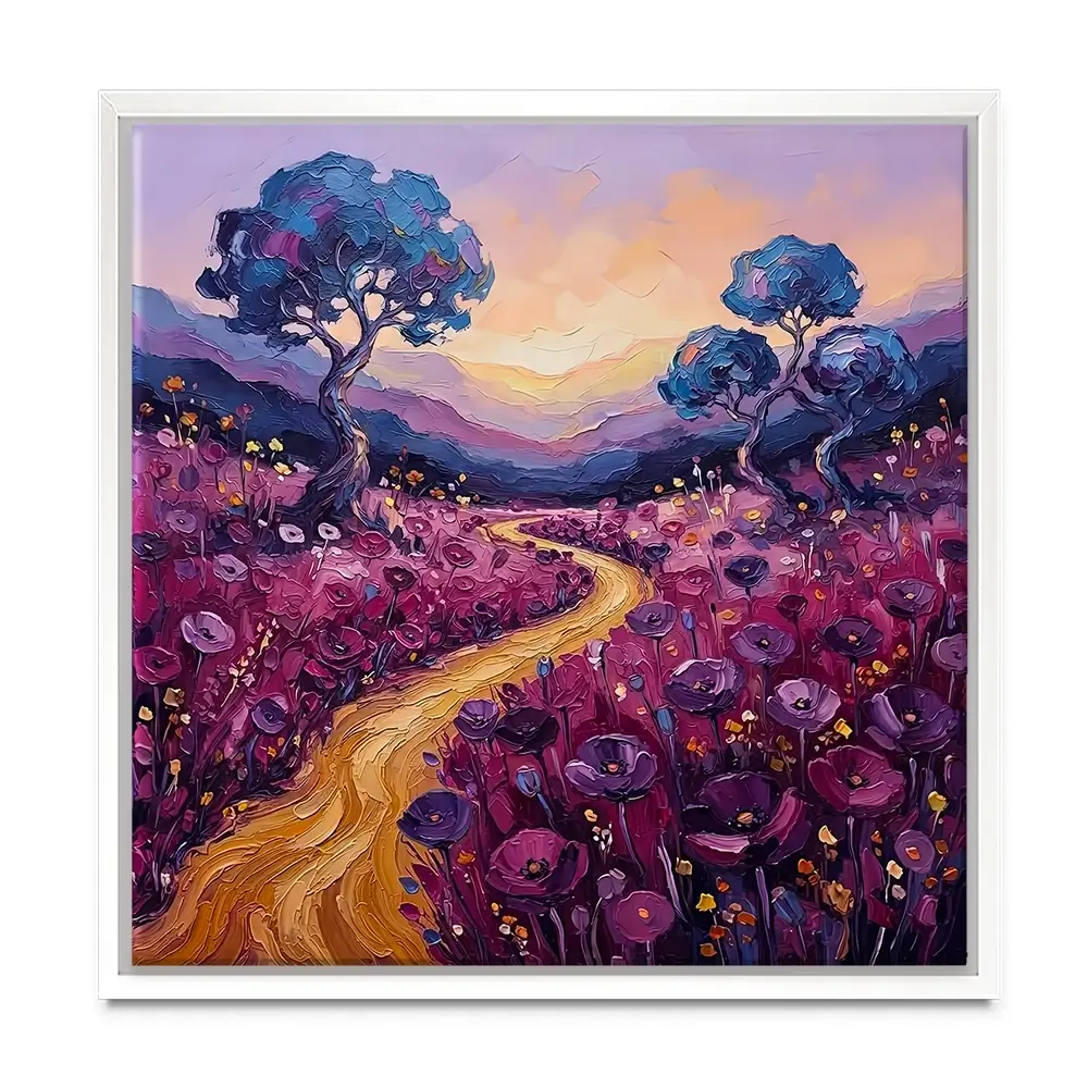 Poppy Pathway Square Canvas Print Poppy Pathway Square Canvas Print wall art product David Alexander Elder