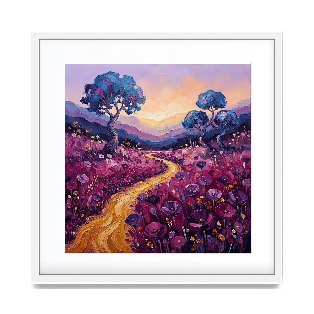 Poppy Pathway Square Framed Art Print Poppy Pathway Square Framed Art Print wall art product David Alexander Elder