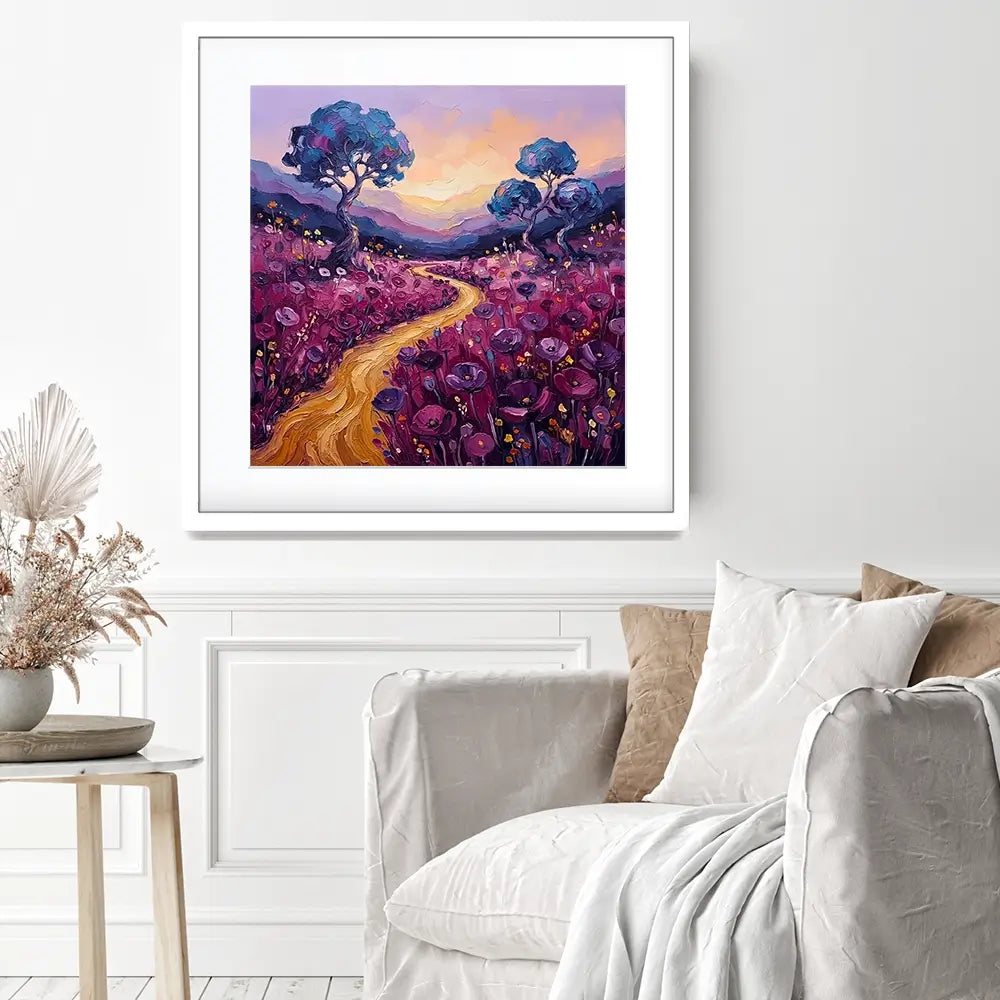 Poppy Pathway Square Framed Art Print Poppy Pathway Square Framed Art Print wall art product David Alexander Elder