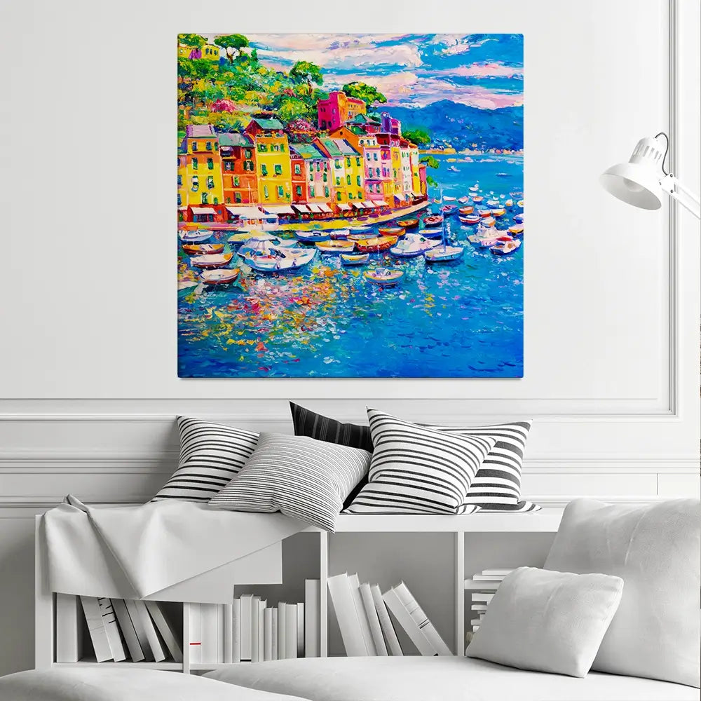Portofino Square Canvas Print Portofino Square Canvas Print wall art product Art Print Shop