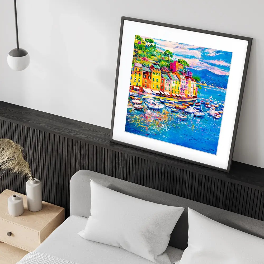 Portofino Square Framed Art Print Portofino Square Framed Art Print wall art product Art Print Shop