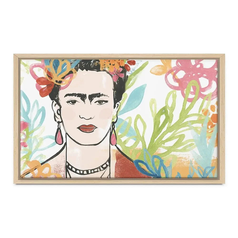 Portrait of Frida Canvas Print Portrait of Frida Canvas Print wall art product June Erica Vess