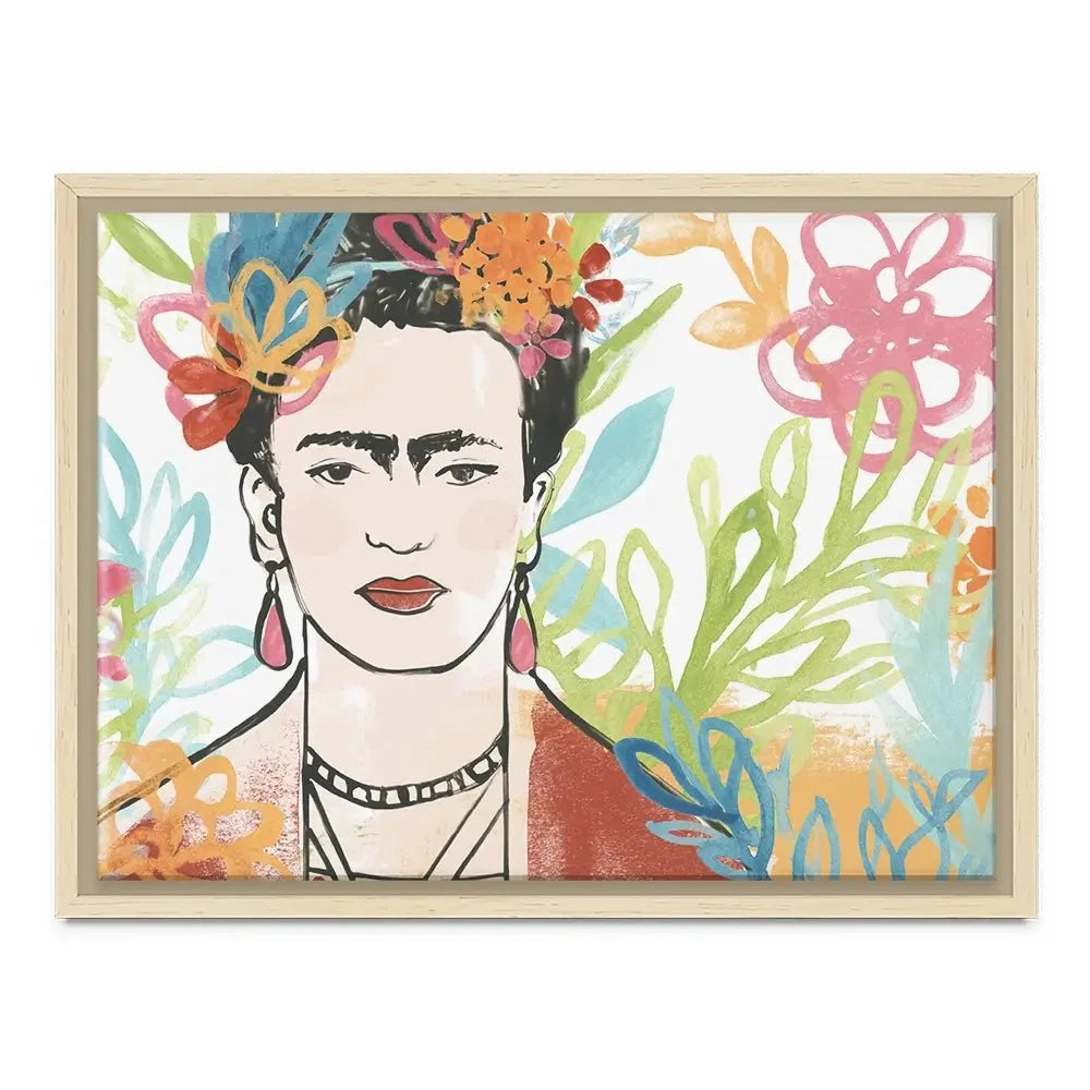 Portrait of Frida Canvas Print Portrait of Frida Canvas Print wall art product June Erica Vess