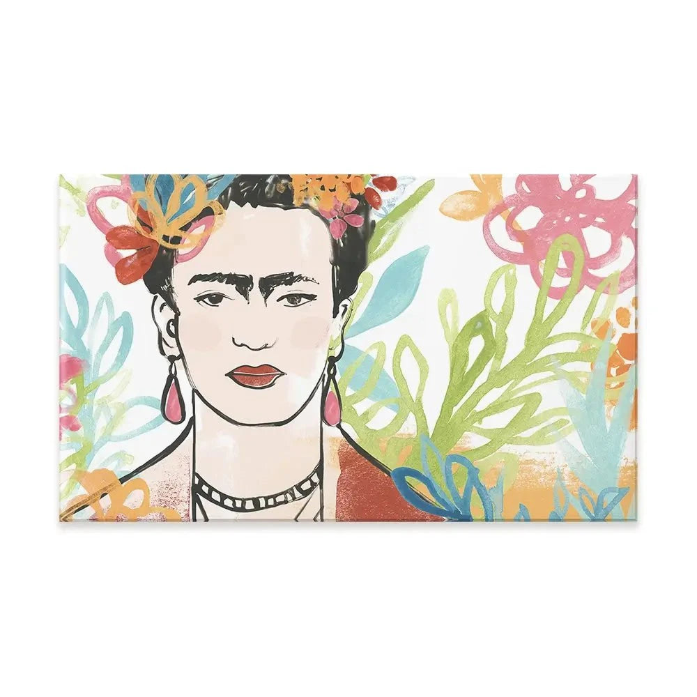 Portrait of Frida Canvas Print Portrait of Frida Canvas Print wall art product June Erica Vess