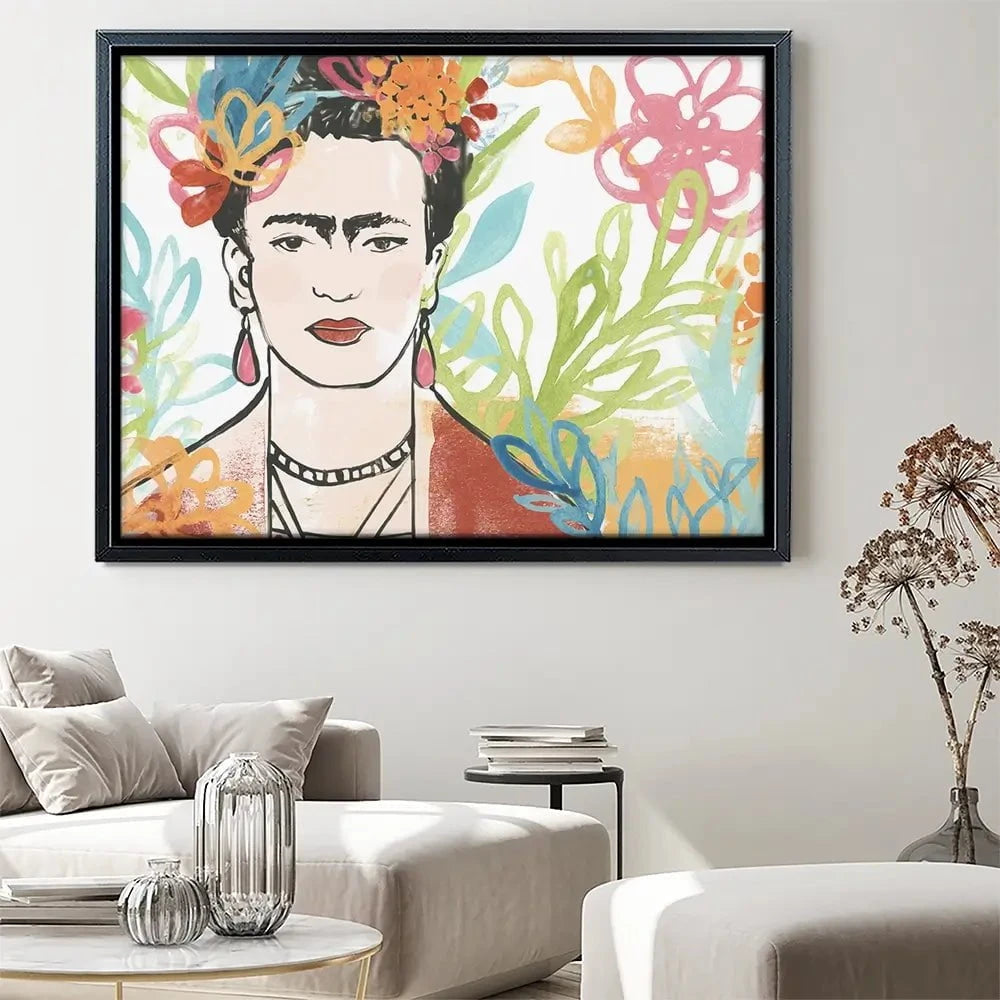 Portrait of Frida Canvas Print Portrait of Frida Canvas Print wall art product June Erica Vess