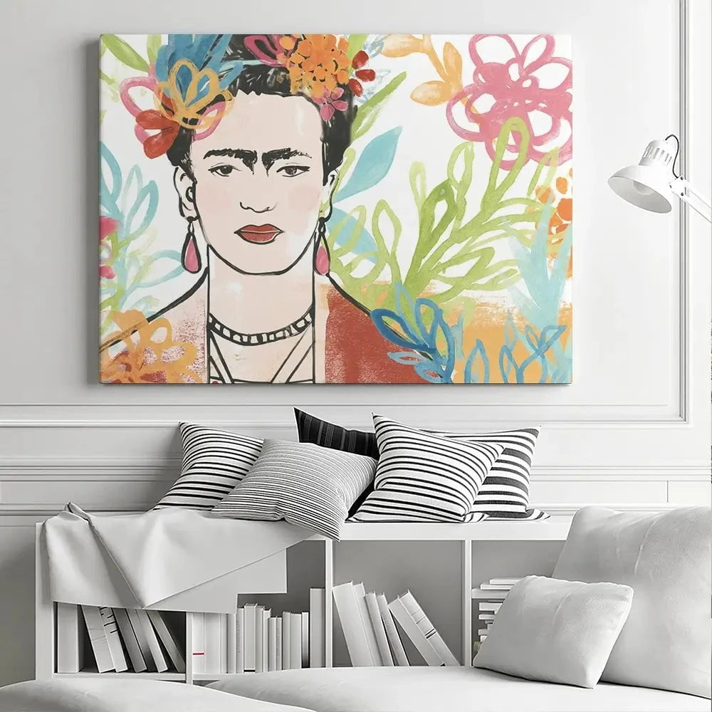 Portrait of Frida Canvas Print Portrait of Frida Canvas Print wall art product June Erica Vess