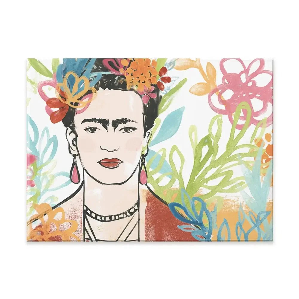 Portrait of Frida Canvas Print Portrait of Frida Canvas Print wall art product June Erica Vess