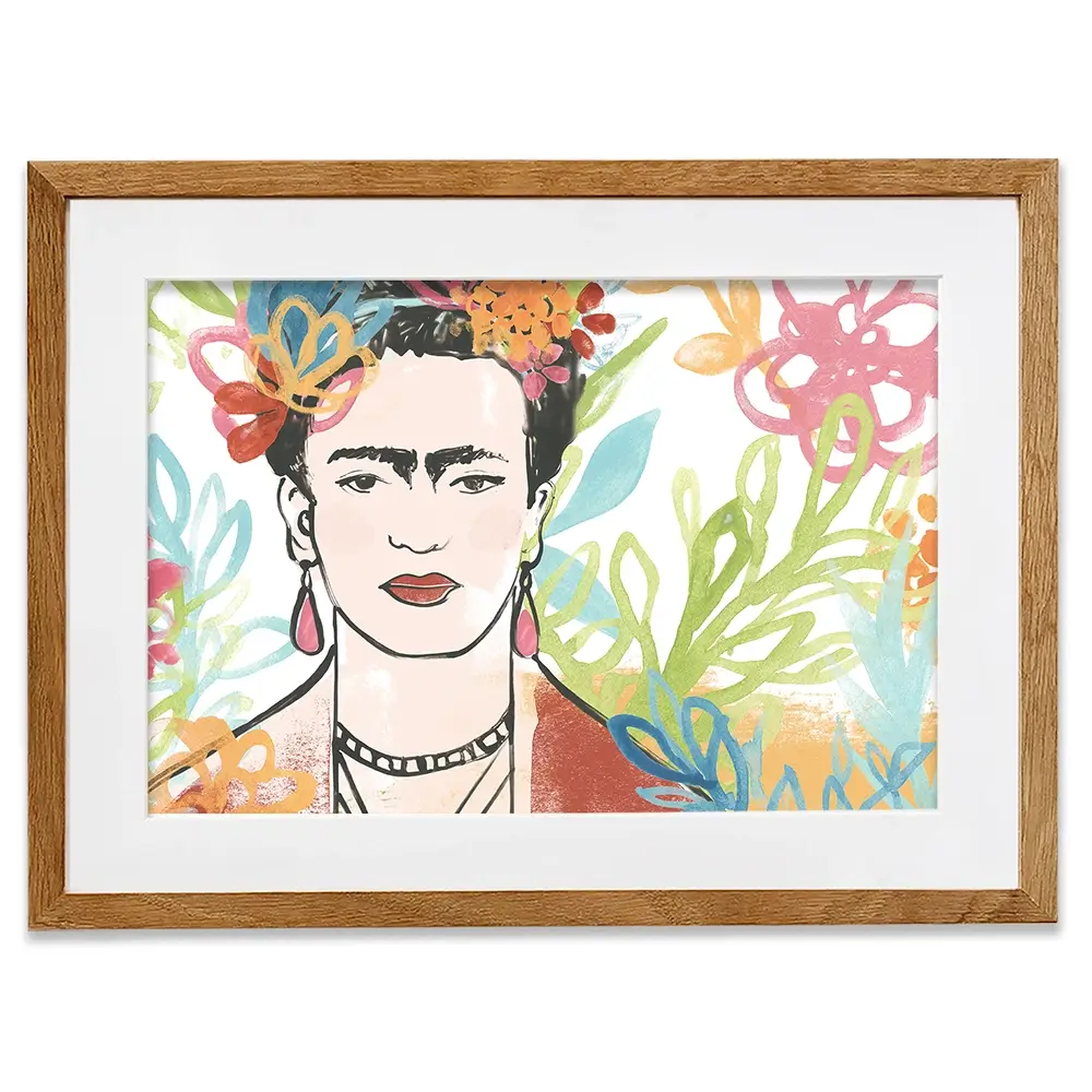 Portrait of Frida Framed Art Print Portrait of Frida Framed Art Print wall art product June Erica Vess