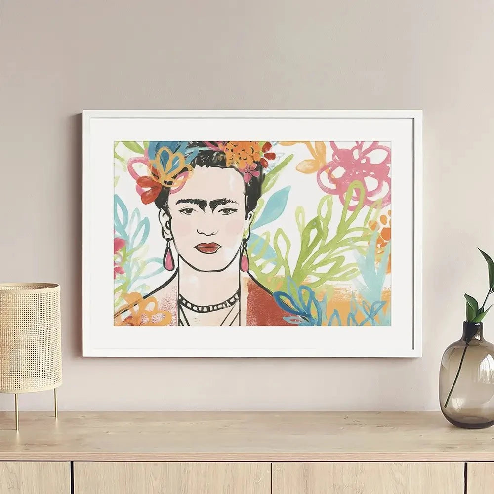 Portrait of Frida Framed Art Print Portrait of Frida Framed Art Print wall art product June Erica Vess