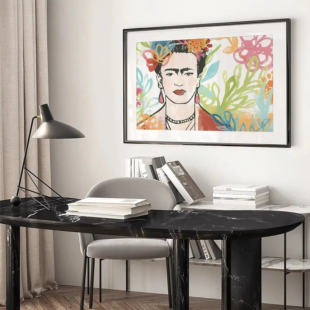 Portrait of Frida Framed Art Print Portrait of Frida Framed Art Print wall art product June Erica Vess