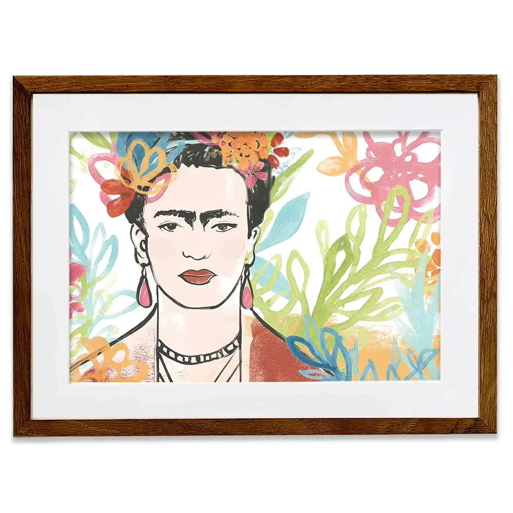 Portrait of Frida Framed Art Print Portrait of Frida Framed Art Print wall art product June Erica Vess