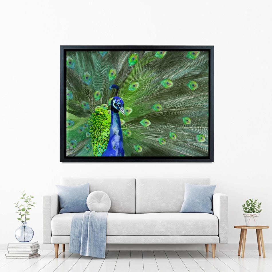 Powerful Peacock Canvas Print wall art product Aimee Linzi