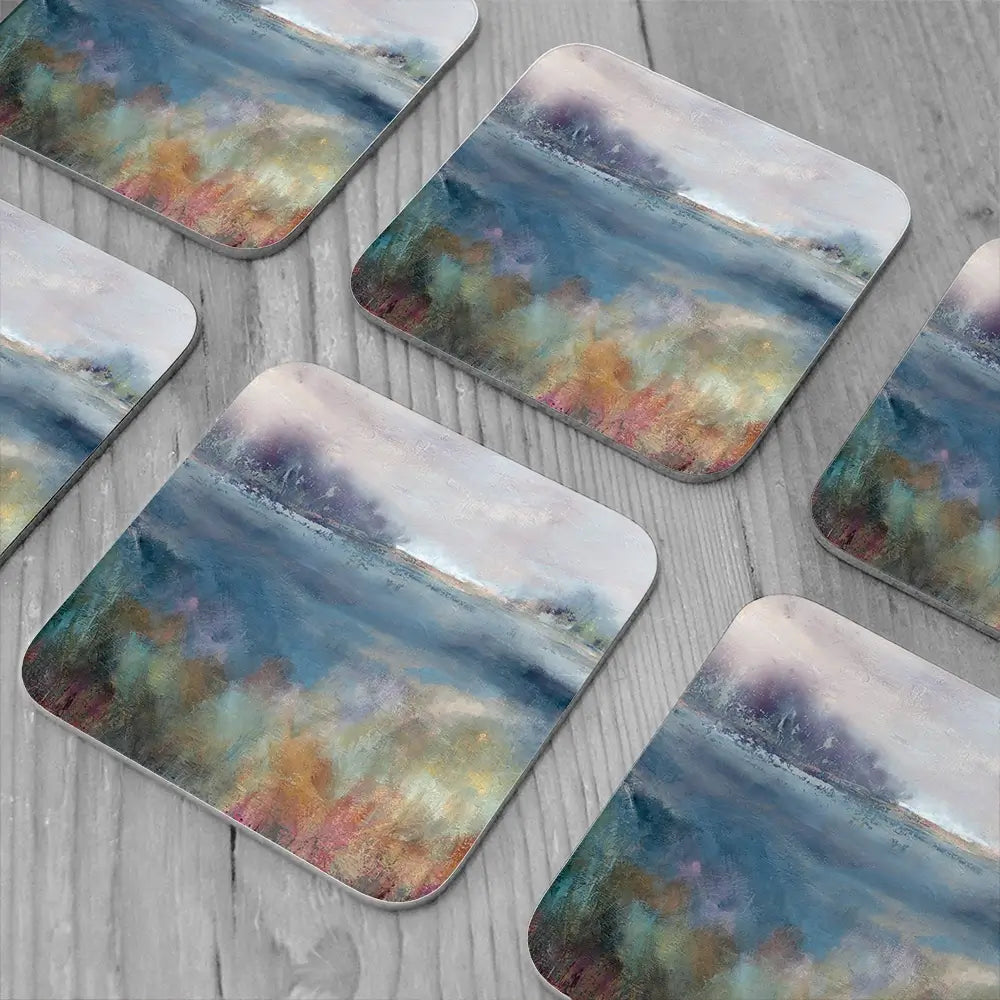 Prairie At Dawn Coaster Set Rainbow Soul Tree Coaster Set | Rainbow Soul Tree Art Coasters wall art product Carol Robinson