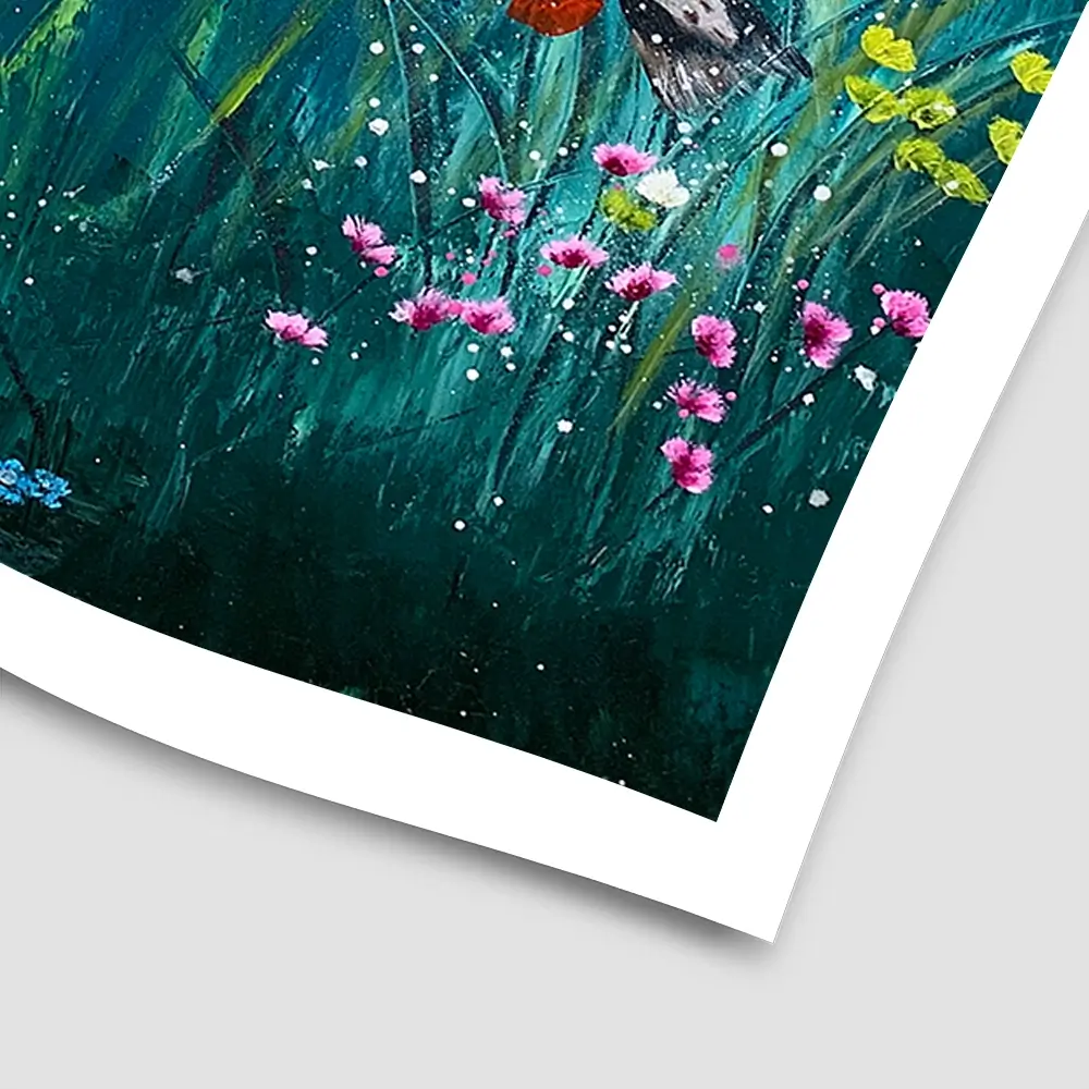 Pretty Birds And Pretty Flowers Square Art Print Pretty Birds And Pretty Flowers Square Art Print wall art product Laure Bury