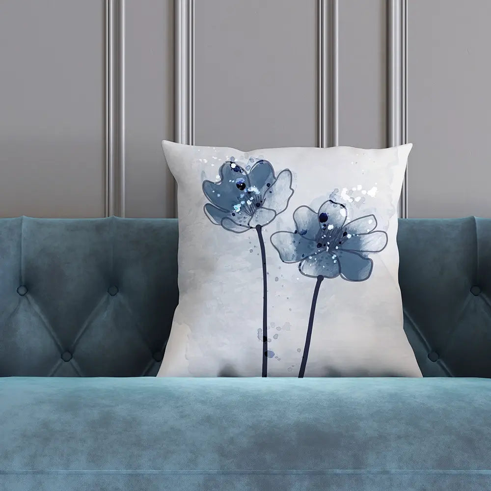 Pretty Blue Flowers Cushion Pretty Blue Flowers Cushion wall art product Art Print Shop