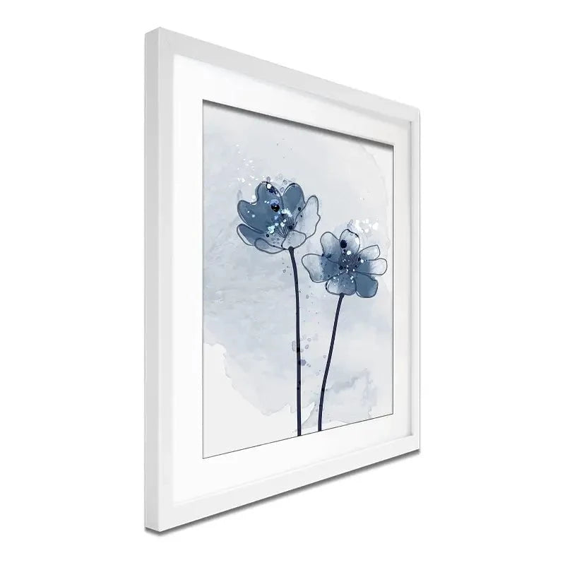 Pretty Blue Flowers Framed Art Print Pretty Blue Flowers Framed Art Print wall art product TWINS DESIGN STUDIO / Shutterstock