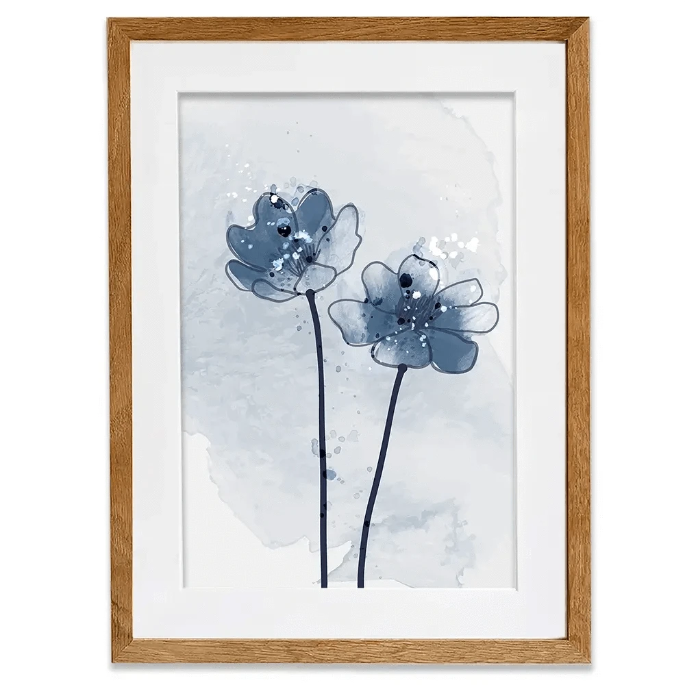 Pretty Blue Flowers Framed Art Print Pretty Blue Flowers Framed Art Print wall art product TWINS DESIGN STUDIO / Shutterstock