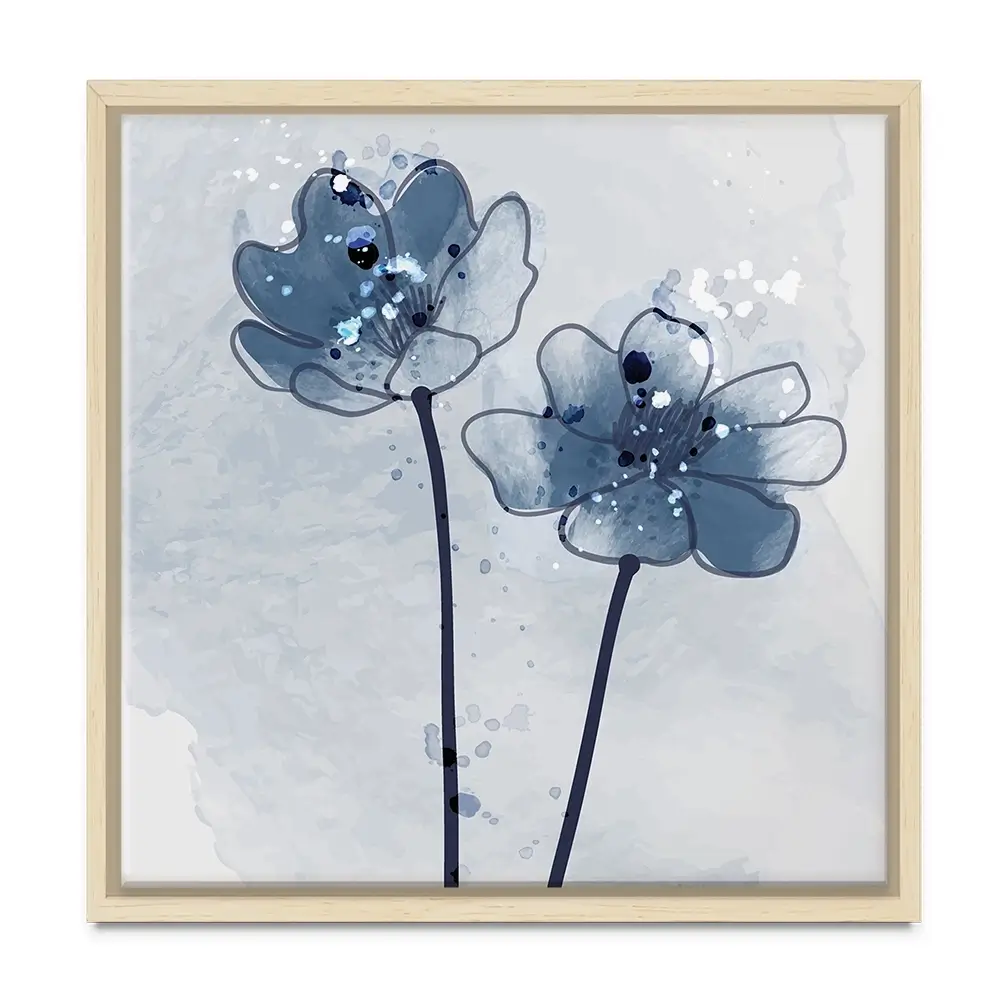 Pretty Blue Flowers Square Canvas Print Pretty Blue Flowers Square Canvas Print wall art product Art Print Shop