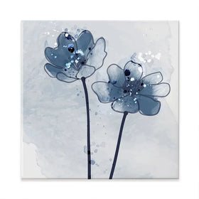 Pretty Blue Flowers Square Canvas Print Pretty Blue Flowers Square Canvas Print wall art product Art Print Shop