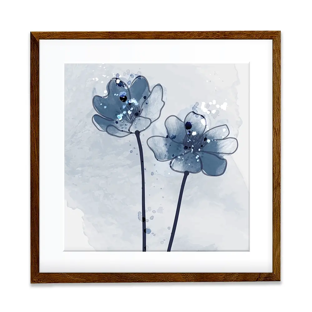 Pretty Blue Flowers Square Framed Art Print Pretty Blue Flowers Square Framed Art Print wall art product Art Print Shop