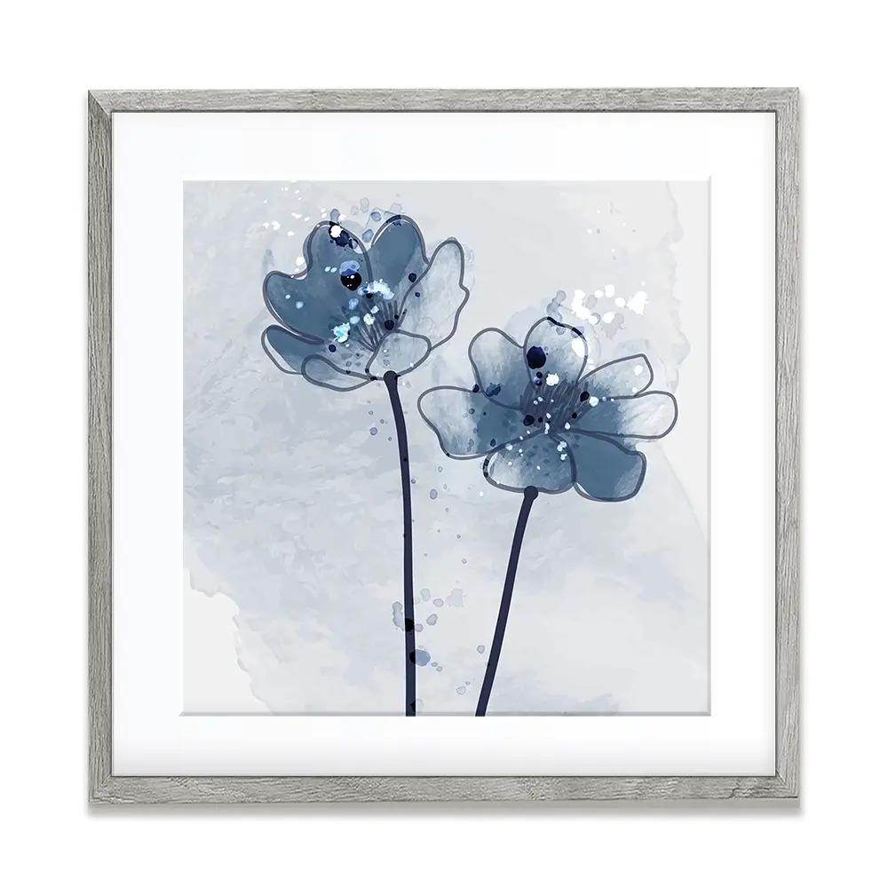 Pretty Blue Flowers Square Framed Art Print Pretty Blue Flowers Square Framed Art Print wall art product Art Print Shop
