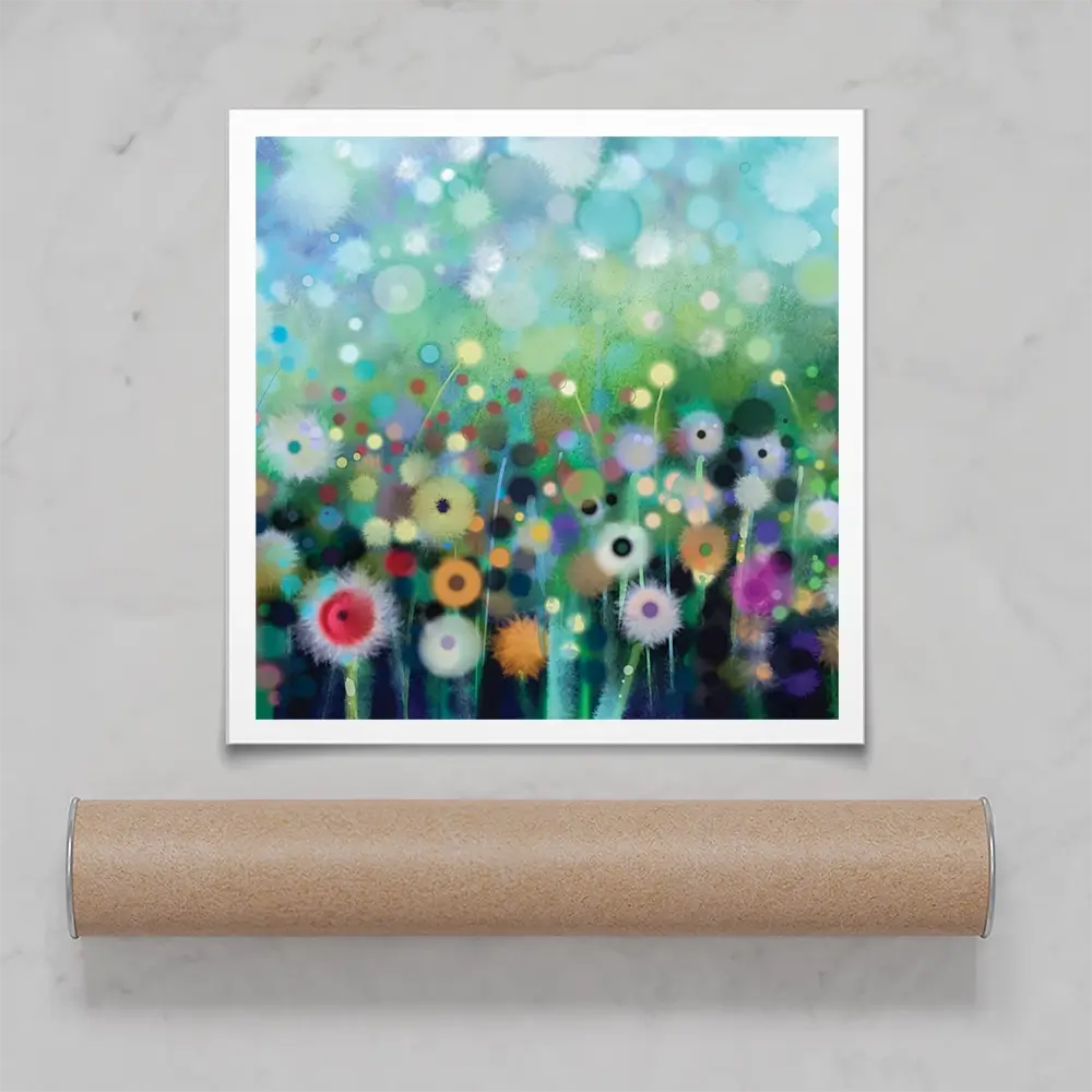 Pretty Flowers Square Art Print Pretty Flowers Square Art Print wall art product Art Print Shop