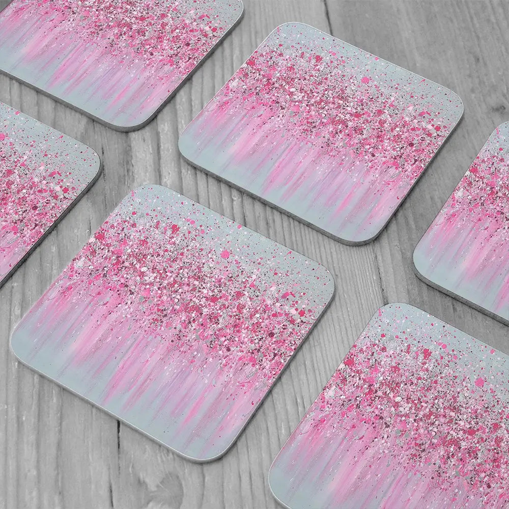 Pretty In Pink Coaster Set Pretty In Pink Coaster Set wall art product Jo Gough