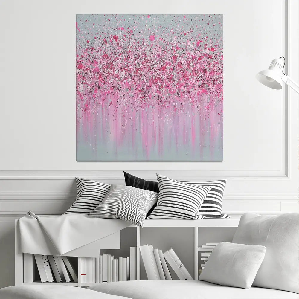 Pretty In Pink Square Canvas Print Pretty In Pink Square Canvas Print wall art product Jo Gough