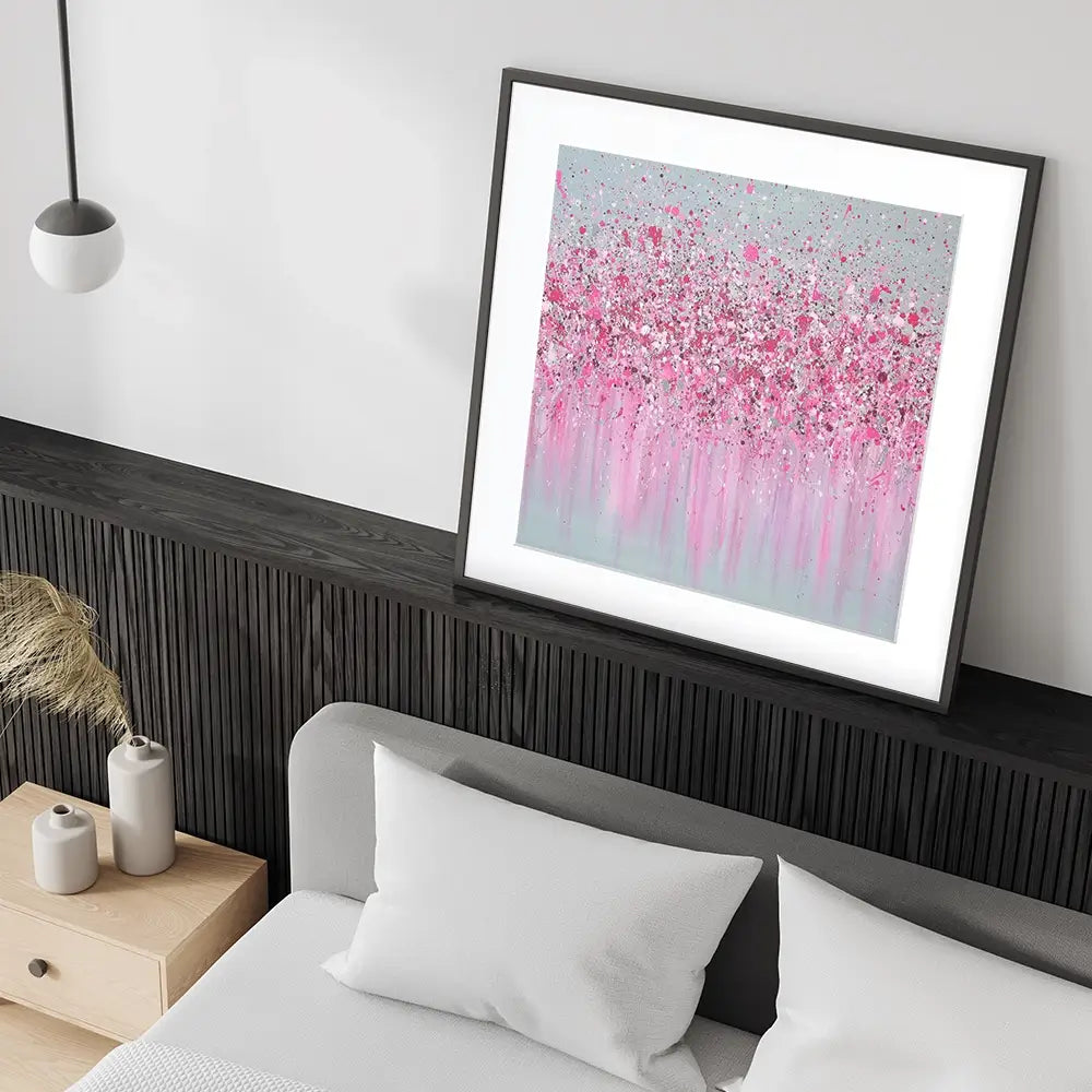 Pretty In Pink Square Framed Art Print Pretty In Pink Square Framed Art Print wall art product Jo Gough