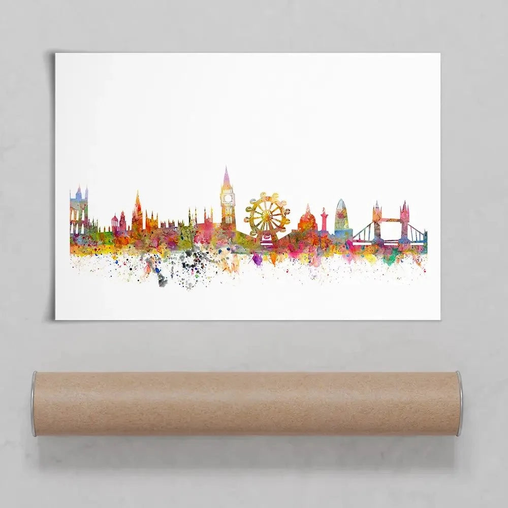 Pretty London Skyline Art Print Pretty London Skyline Art Print wall art product siloto / Shutterstock