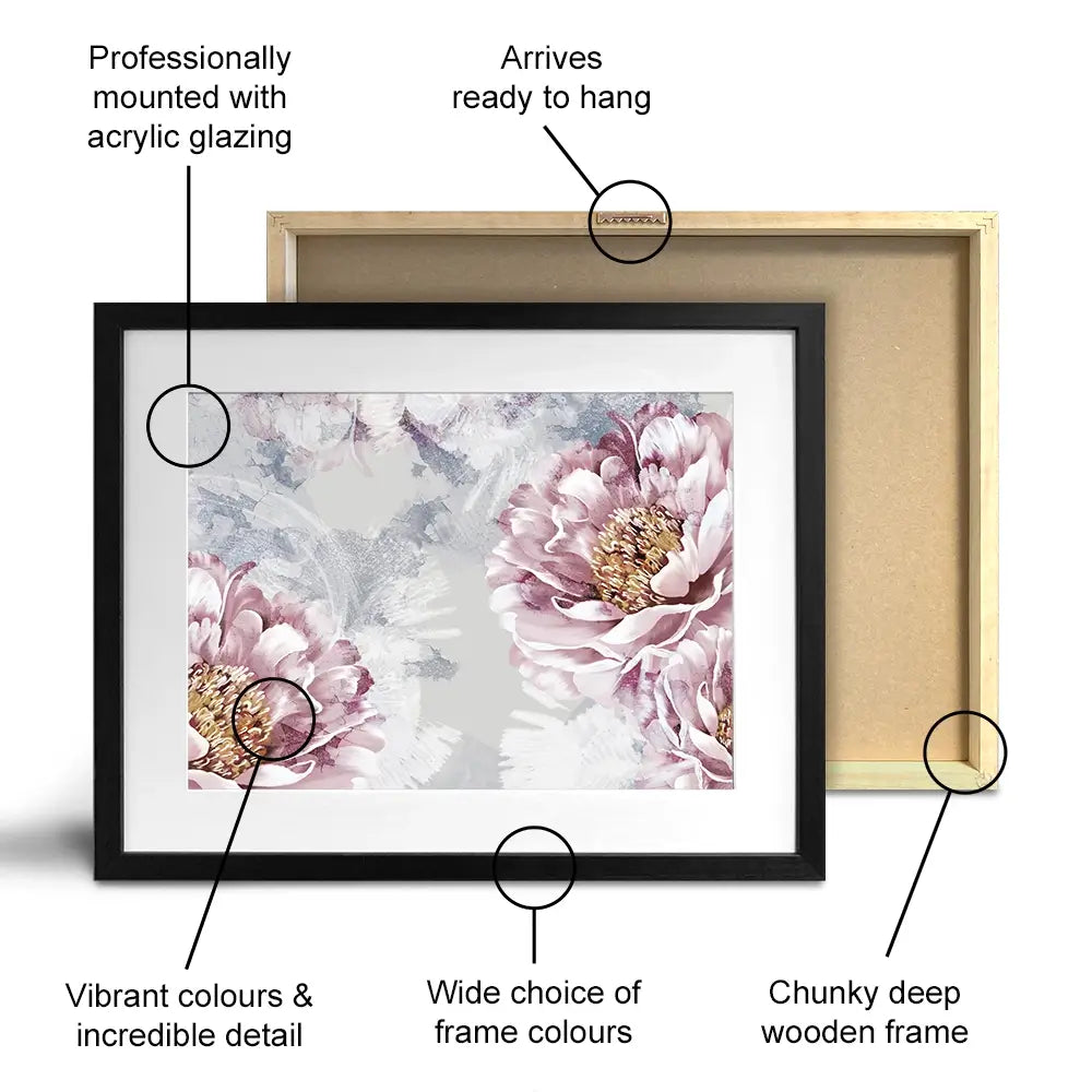 Pretty Peonies Framed Art Print Pretty Peonies Framed Art Print wall art product Victoriya1994 / Shutterstock