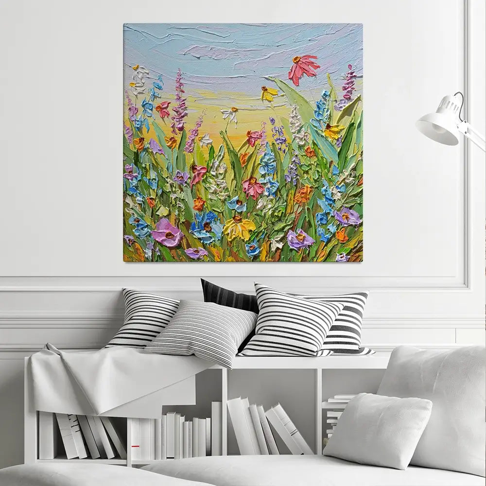 Pretty Summer View Square Canvas Print Pretty Summer View Square Canvas Print wall art product Olga Tkachyk