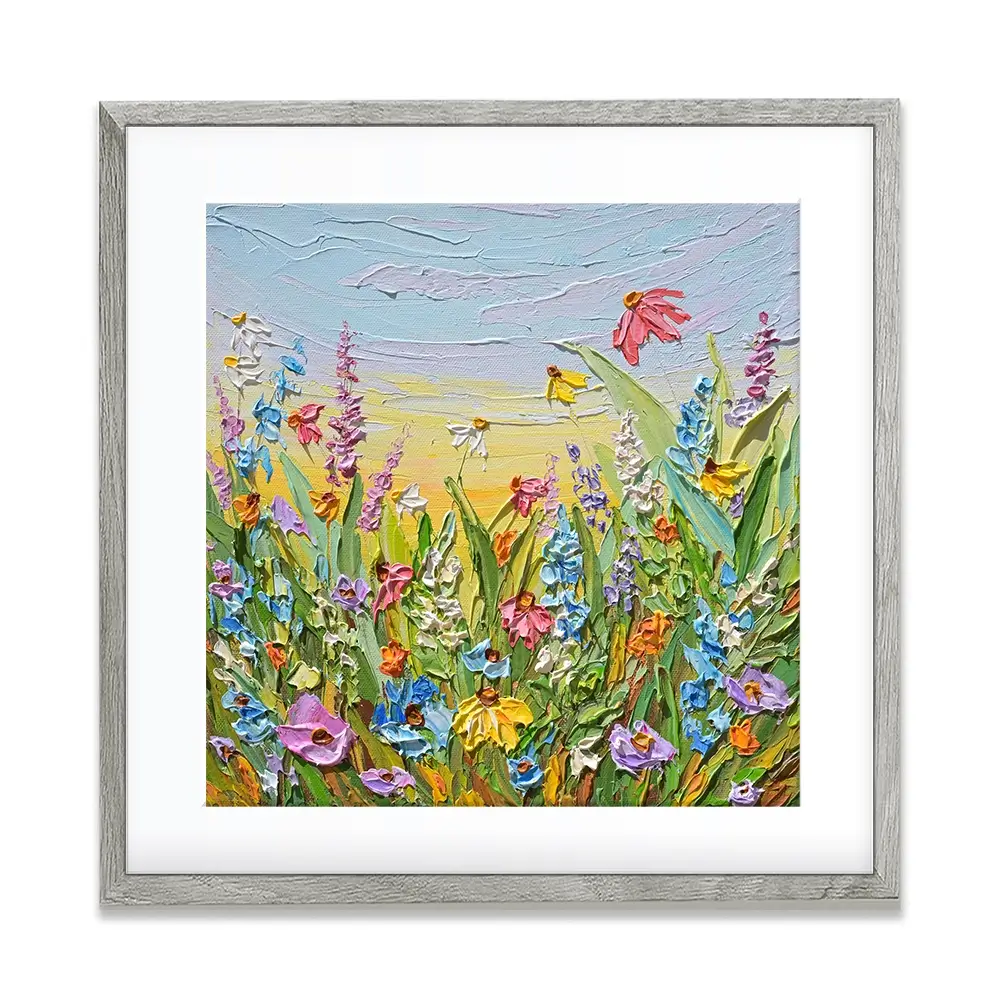 Pretty Summer View Square Framed Art Print Pretty Summer View Square Framed Art Print wall art product Olga Tkachyk
