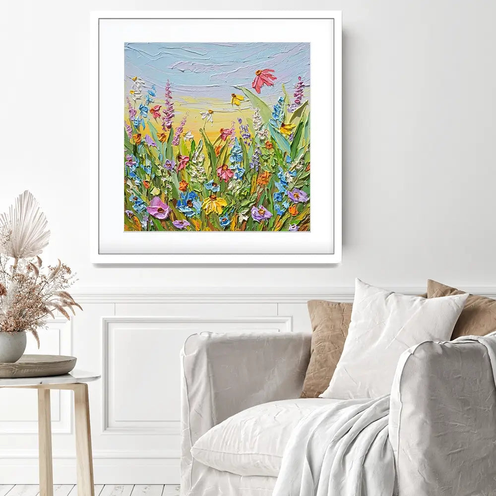 Pretty Summer View Square Framed Art Print Pretty Summer View Square Framed Art Print wall art product Olga Tkachyk