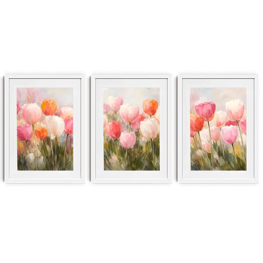 Pretty Tulips Framed Art Print Trio Pretty Tulips Framed Art Print Trio wall art product IAmHomeStudio