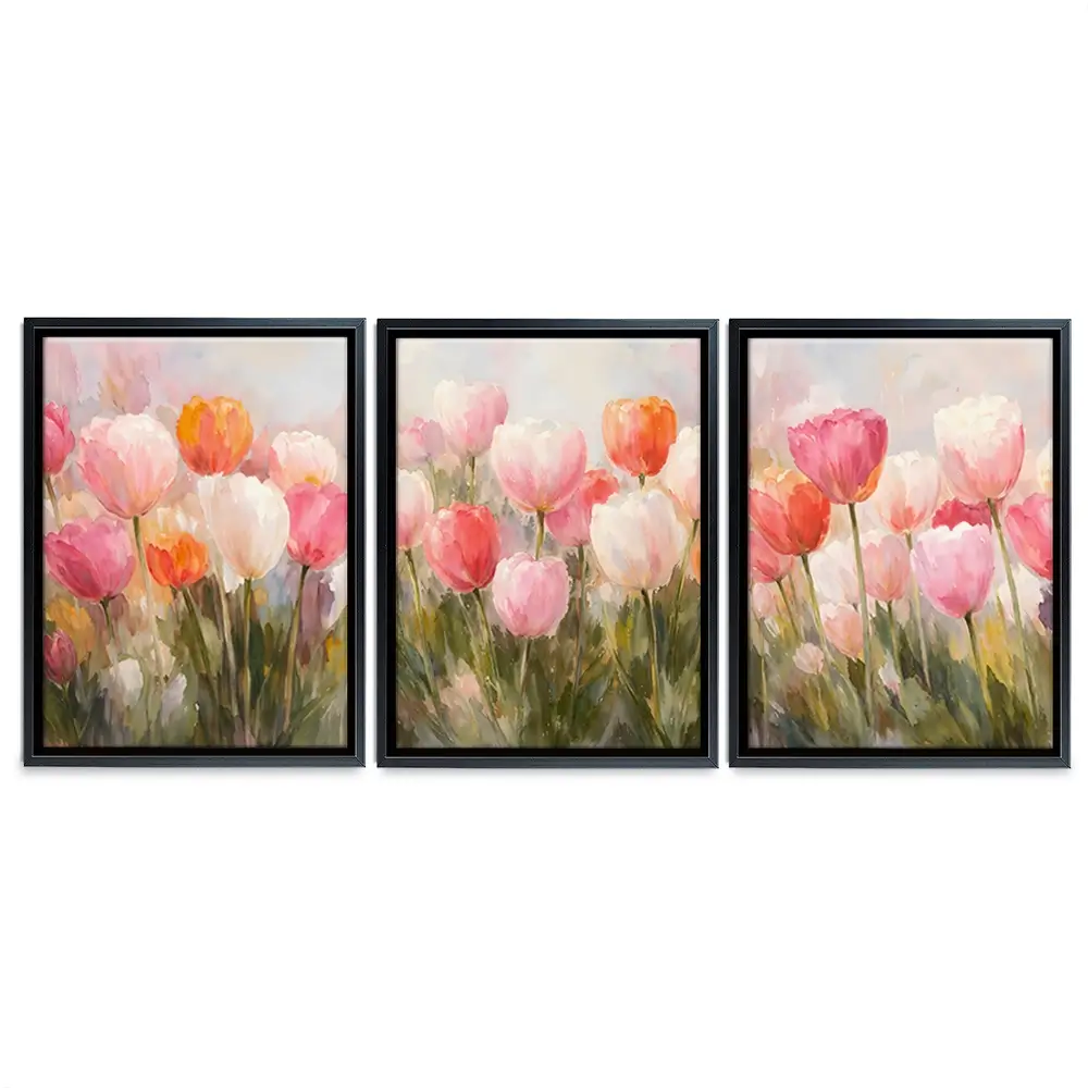 Pretty Tulips Trio Canvas Print Pretty Tulips Trio Canvas Print wall art product IAmHomeStudio