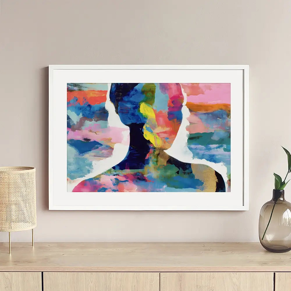Profile Silhouettes In Colour Framed Art Print Profile Silhouettes In Colour Framed Art Print wall art product Chromatic Storm Studio