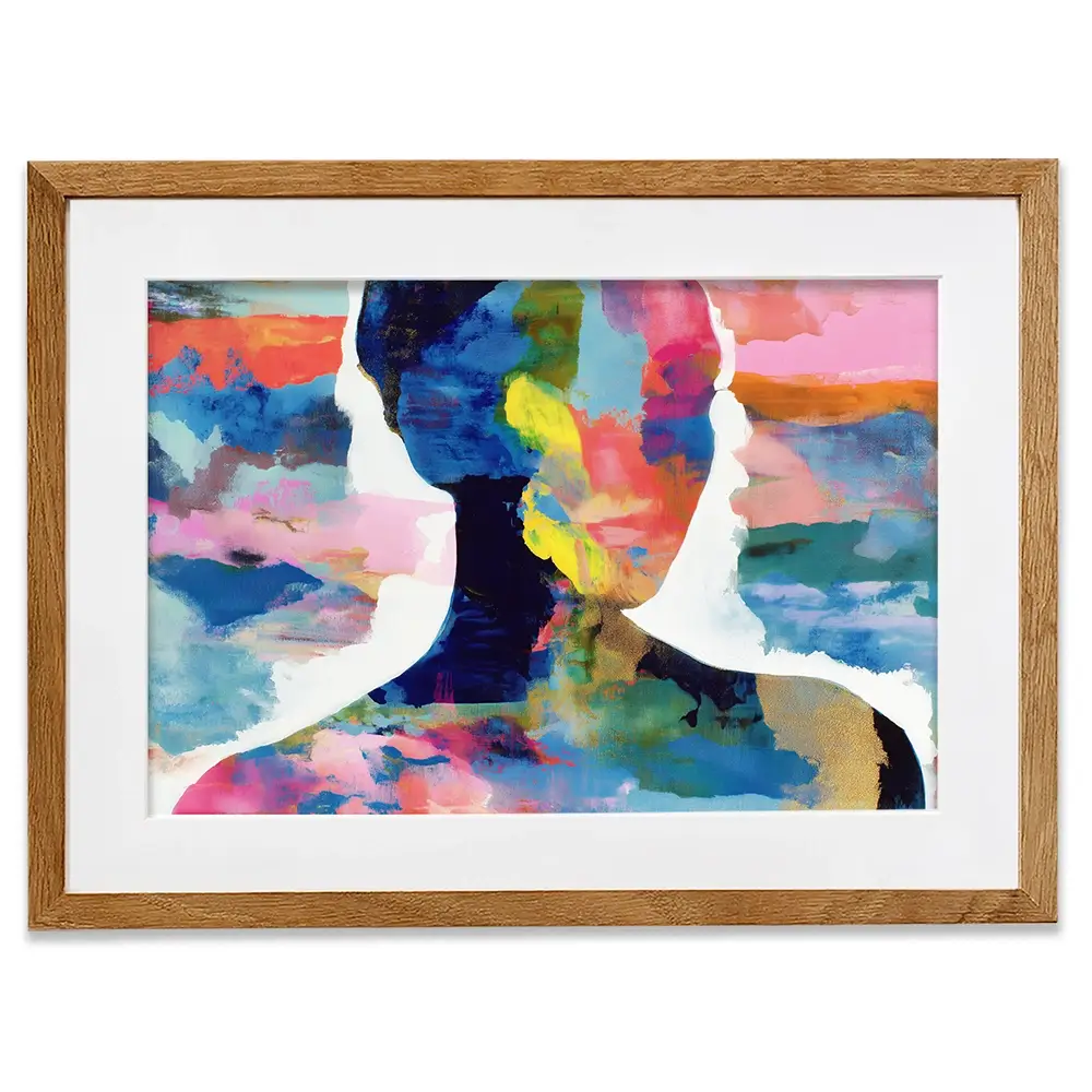 Profile Silhouettes In Colour Framed Art Print Profile Silhouettes In Colour Framed Art Print wall art product Chromatic Storm Studio