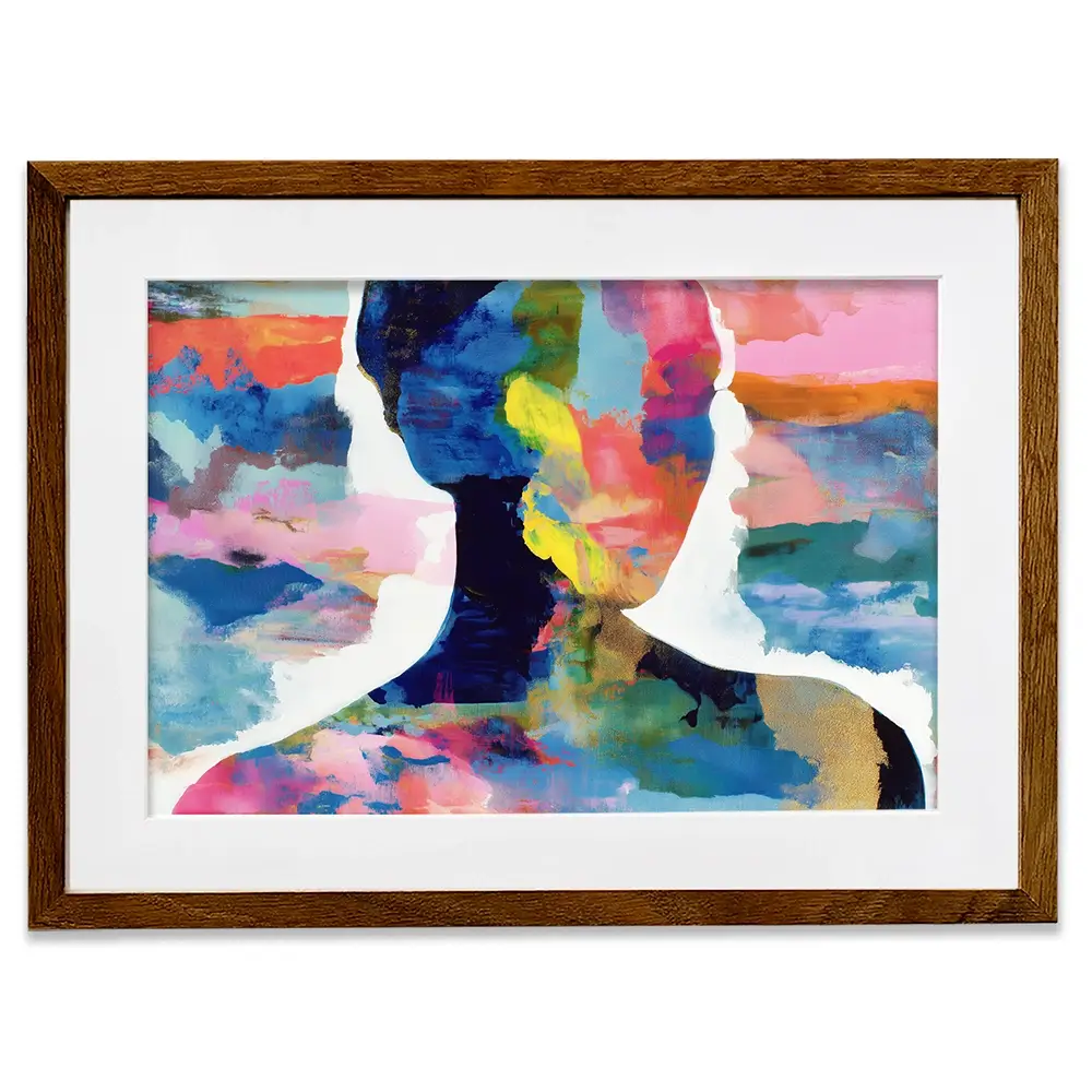 Profile Silhouettes In Colour Framed Art Print Profile Silhouettes In Colour Framed Art Print wall art product Chromatic Storm Studio