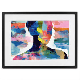 Profile Silhouettes In Colour Framed Art Print Profile Silhouettes In Colour Framed Art Print wall art product Chromatic Storm Studio