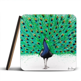 Proud Peacock Coaster Set Rainbow Soul Tree Coaster Set | Rainbow Soul Tree Art Coasters wall art product Ashvin Harrison