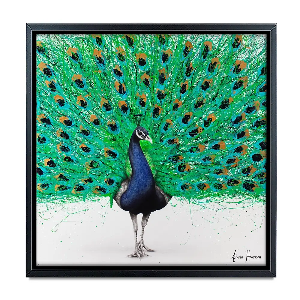 Proud Peacock Square Canvas Print Proud Peacock Square Canvas Print wall art product Ashvin Harrison