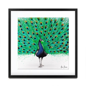 Proud Peacock Square Framed Art Print Proud Peacock Square Framed Art Print wall art product Ashvin Harrison