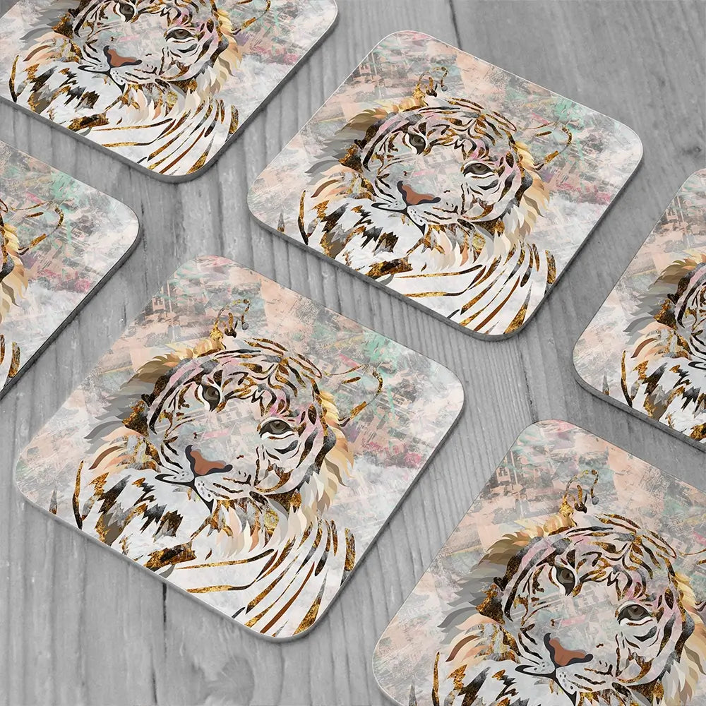 Proud Tiger Coaster Set Proud Tiger Coaster Set wall art product Sarah Manovksi