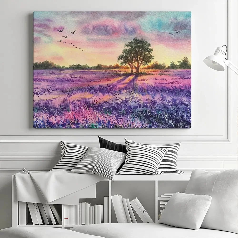 Provence Lavender Field Canvas Print Provence Lavender Field Canvas Print wall art product EL_Art / Shutterstock